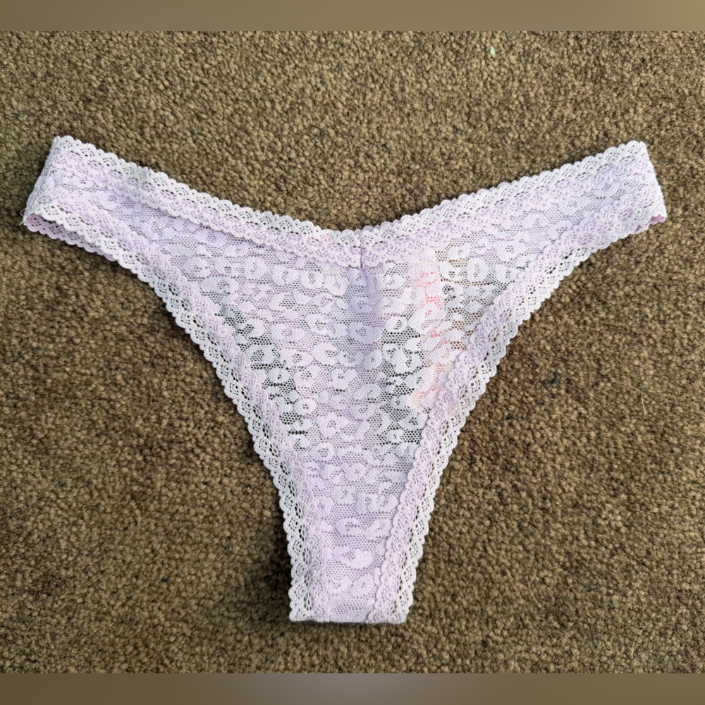 PINK Victoria’s Secret Purple Lace Thong Underwear, Size XS